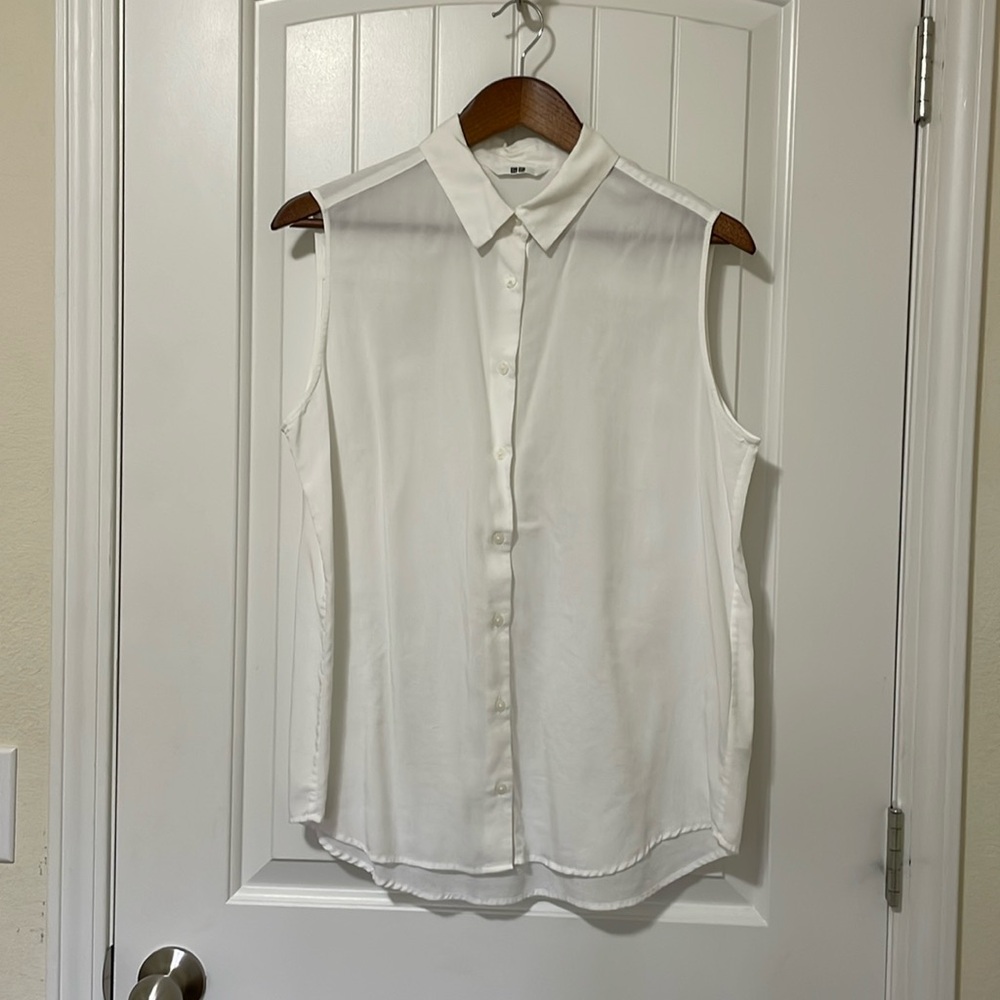 White Sleeveless Blouse